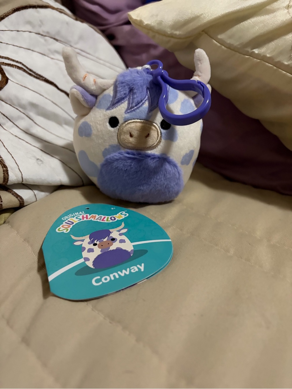 Squishmallow Conway cow clip with tags
